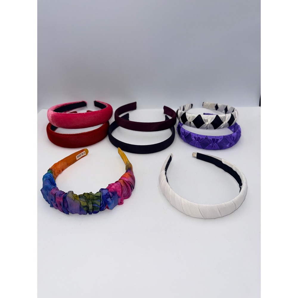 Headband Lot of 8 Women's  Multicolor  Padded Velvet Silk Satin